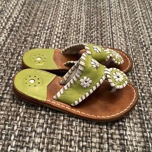 Jack Rogers Girls Sandals - Green & White size 10